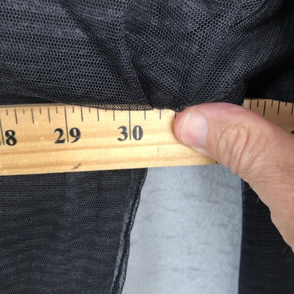 Luukaa Top Women 14 Black Stripe Mesh T Lagenlook Layered Whimsigoth Drapey - Picture 3 of 15